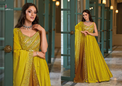 Heavy premium silk Gown with  embroidery work