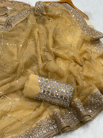 Celebrity-Inspired Elegance Mono Net Saree with Blouse