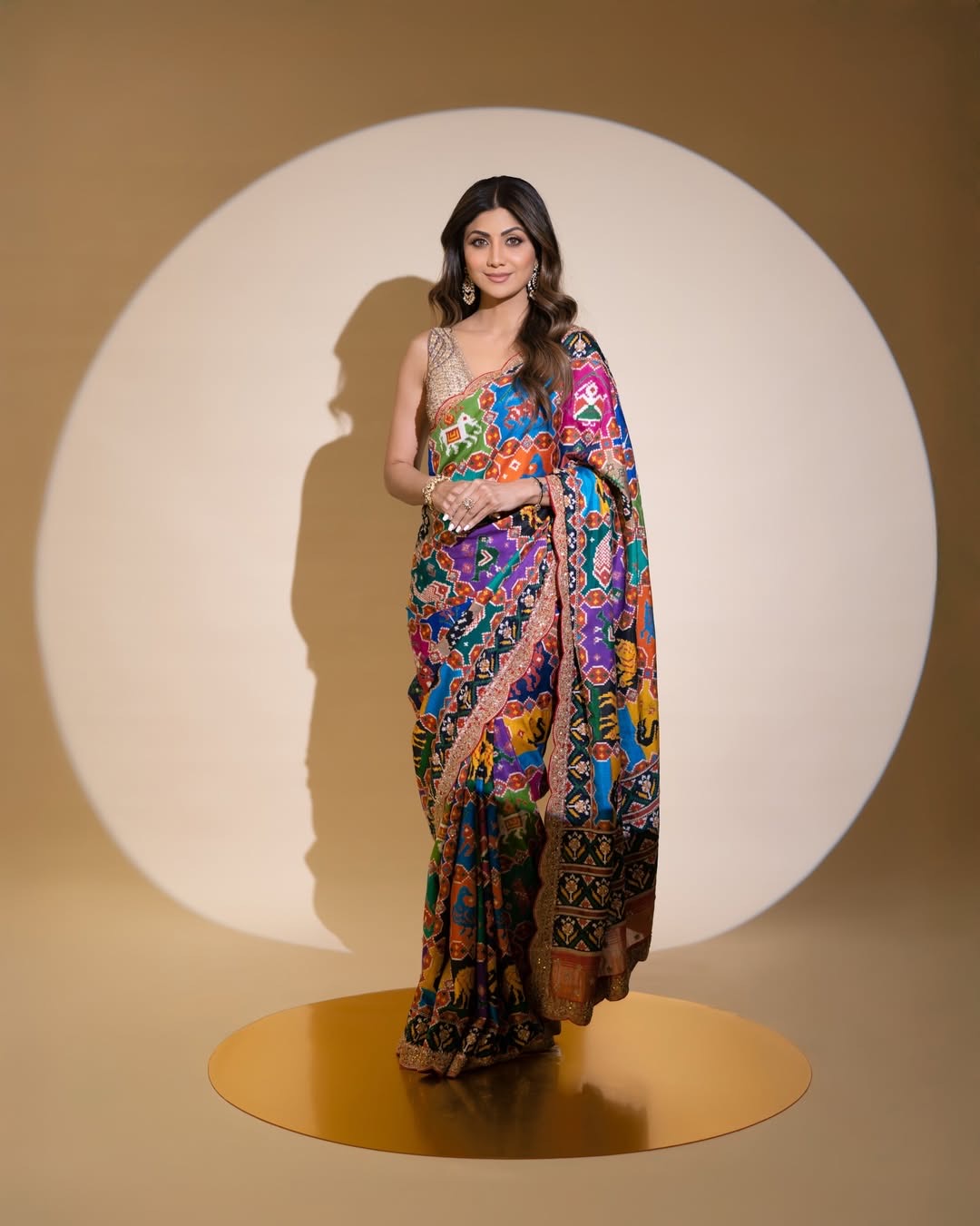 Georgette Patola Digital Print Saree with Swarovski & Sequin Work