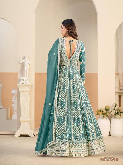Ethereal Floor Length Embroidered Anarkali Gown