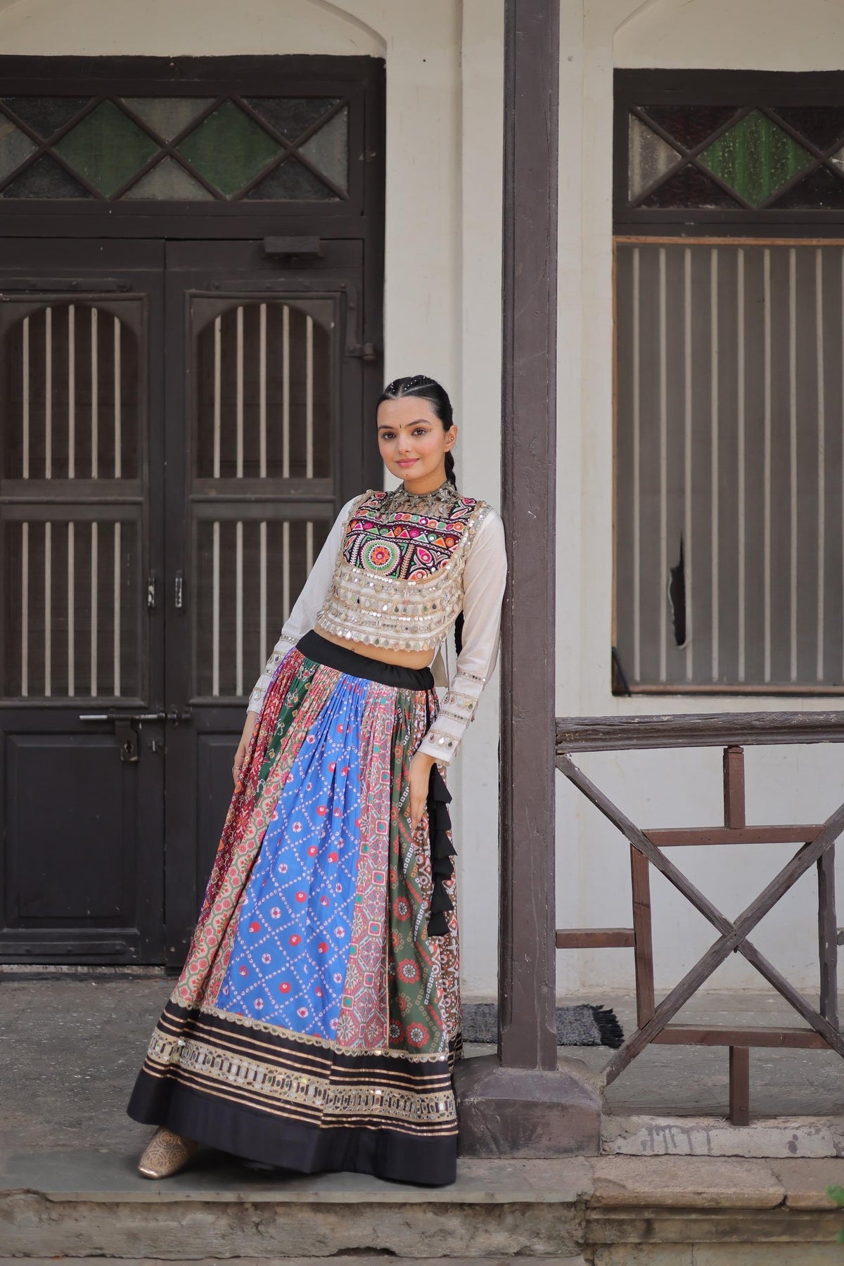 Multi-Color Patchwork Chaniya Choli with Gotta Patti & Bandhani Prints