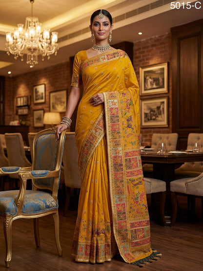 Inspired by traditional artistry made from High Grade Pashmina Silk Saree
