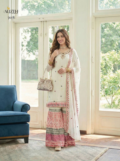 Festive Sharara Set with sophisticated pastel palette
