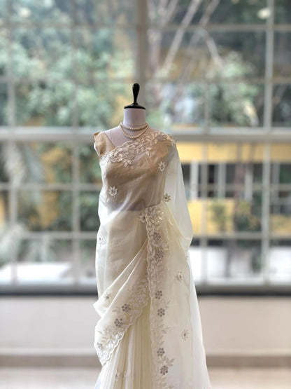 Pure Organza Saree with All-Over Thread & Siroski Work