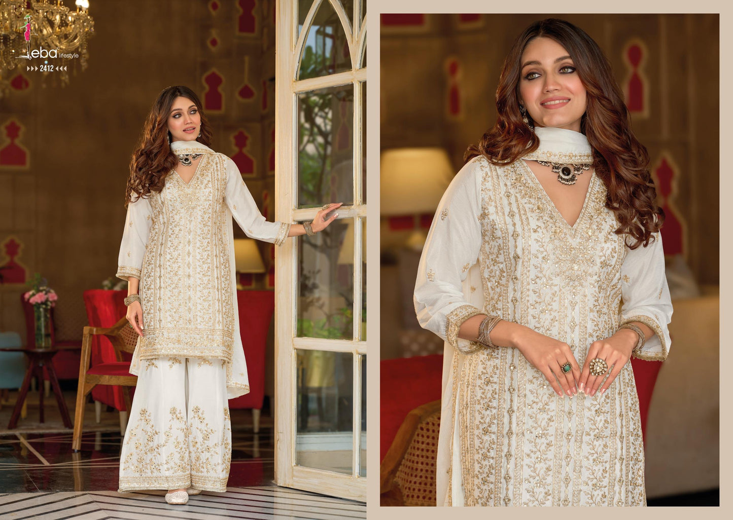 Intricate Zari Embroidered Georgette Suit