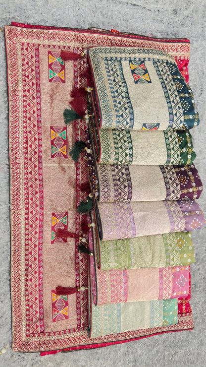 Ethnic Elegance with ornate borders and tassels Saree