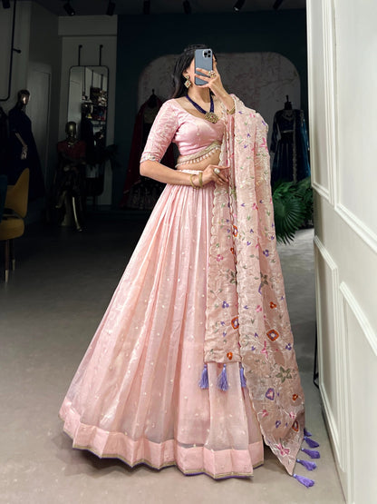 Like a rose in full bloom glowing in pink Lehenga Choli