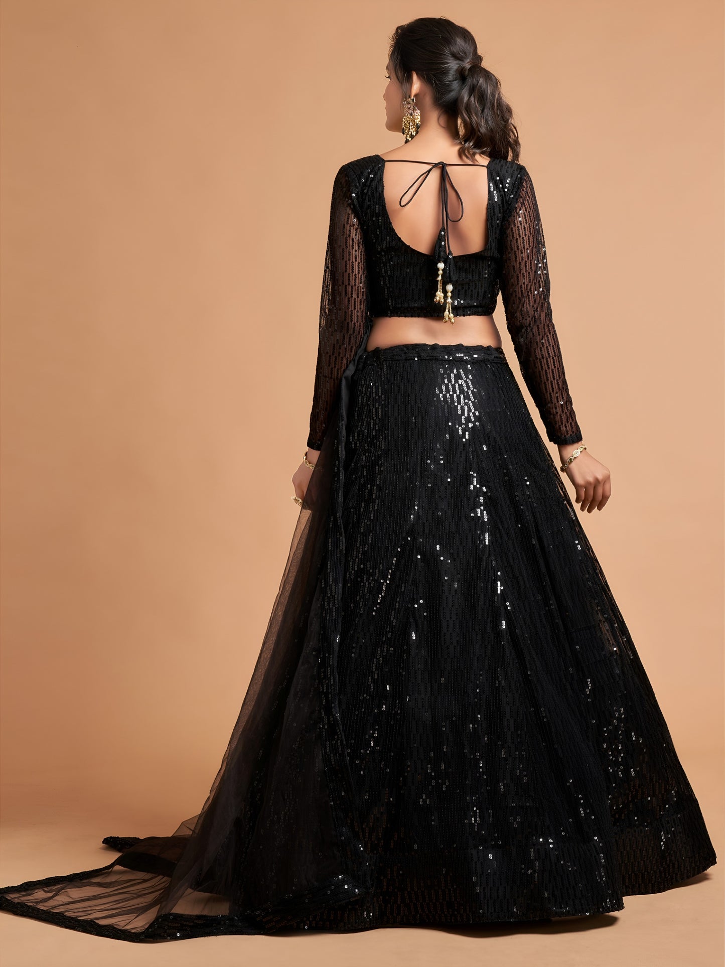 Black Sequin Party Wear Lehenga Choli
