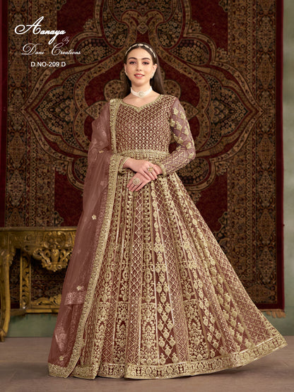 Regal Elegance Anarkali Gown with Dupatta