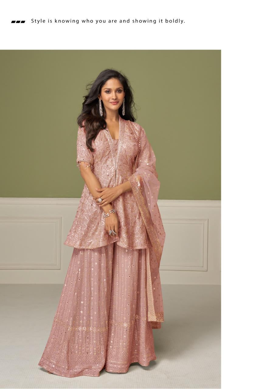 Shimmering Festive Wear Plazo Set