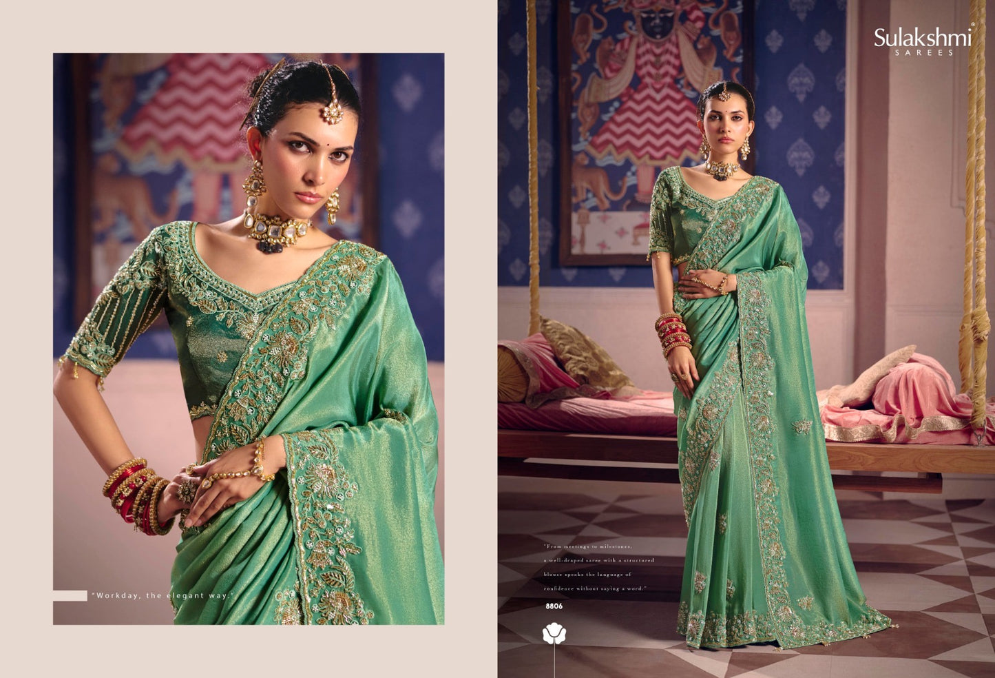Exquisite Designer Viscose Zari Tissue sarees with luminous sheen
