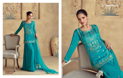 Designer Plazo Dress with Intricate Gold Embroidery – Aashirwad Collection
