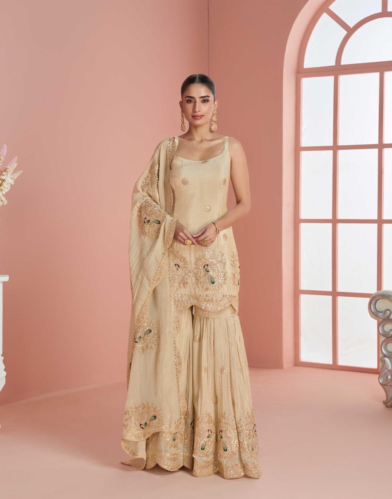 Dramatic flowing volume with intricate designs
