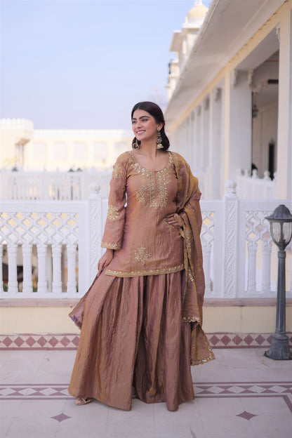 Traditional Elegant Multi Tonal Sharara Set