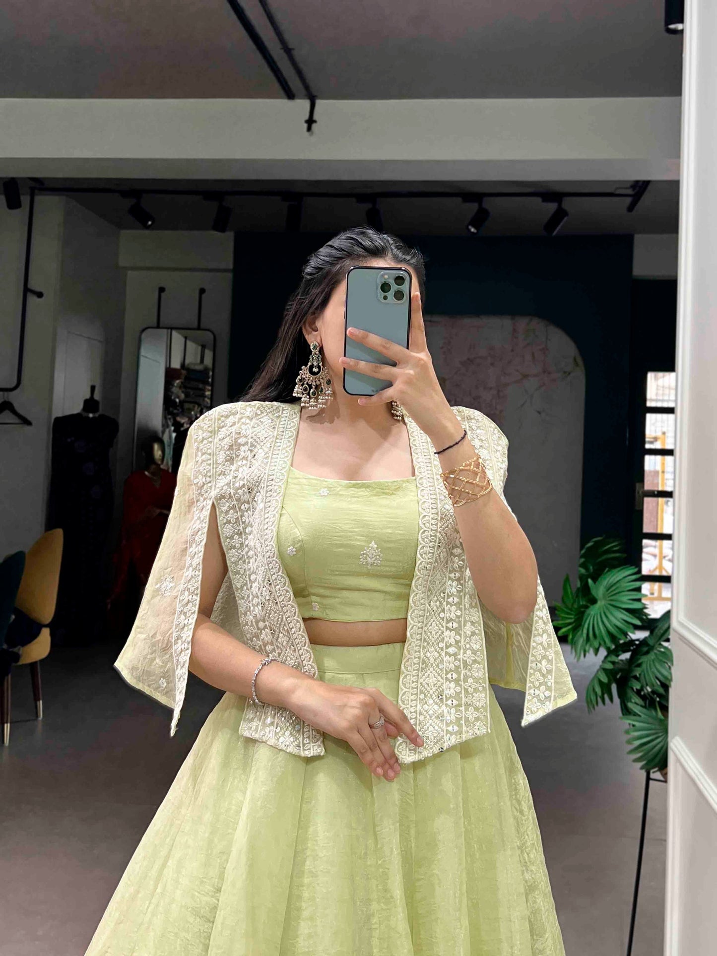 Allnen Crush Lehenga with Sequin & Thread Embroidery Blouse and Koti