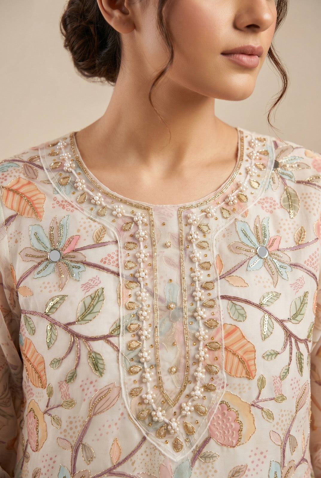 Aurraa Designer Organza Hand Work Embroidered Salwar Kameez Suit Set