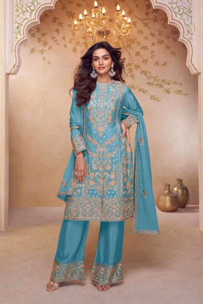 Intricate Artistry in bloom Plazo suit