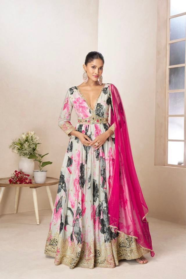 Symphony of florals Gown Set