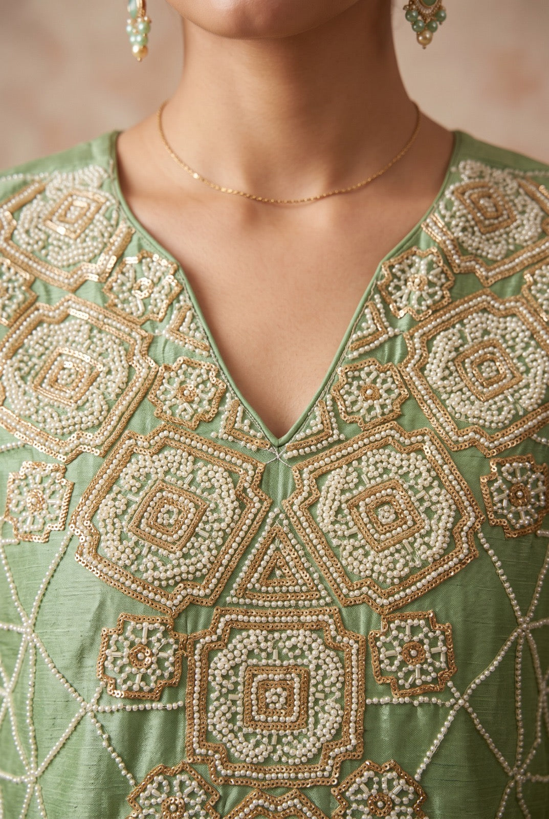 Glamorous Geometric Embroidered Sharara Set