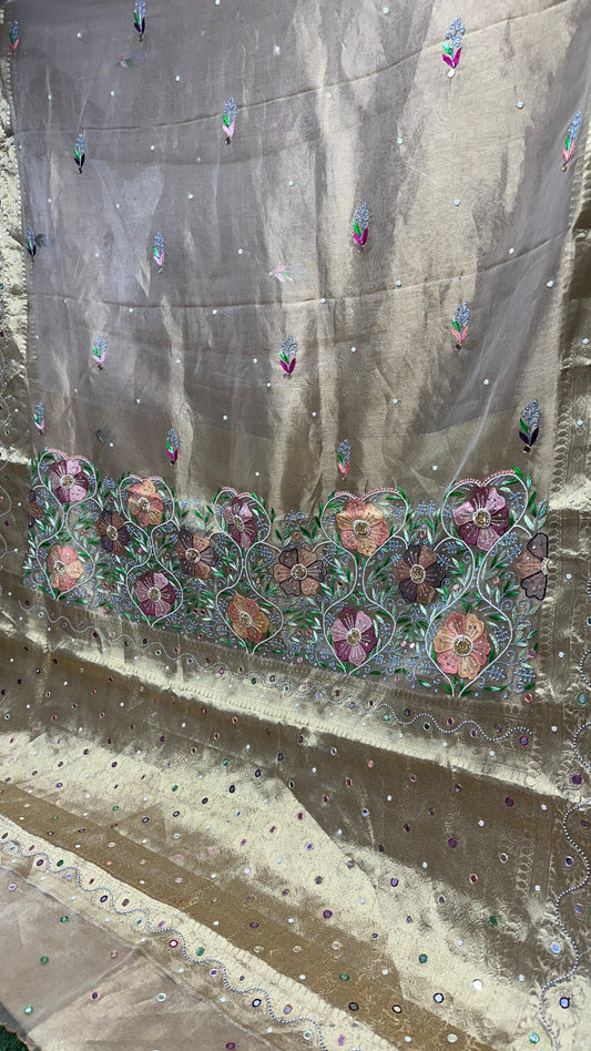 Beautiful soft tissue silk saree