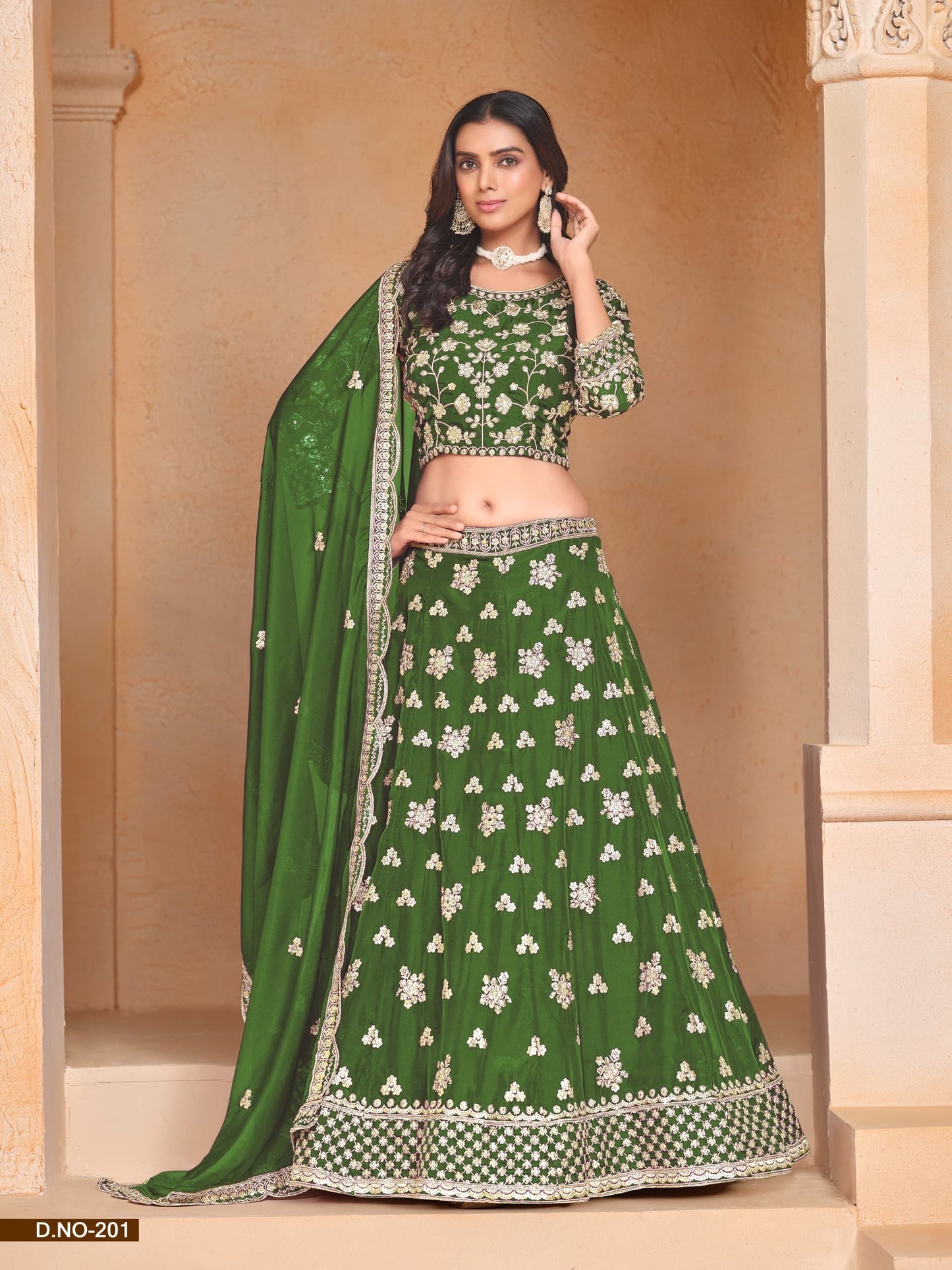Blossom Organza Zari Work Festive Lehenga Choli with Dupatta
