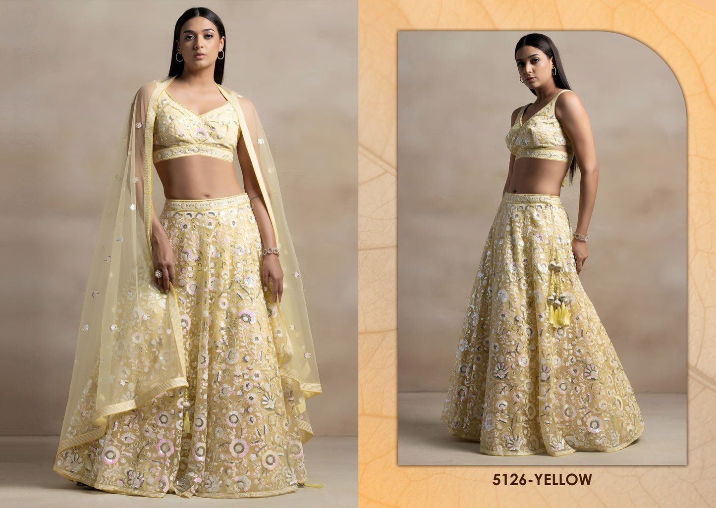 Softnet Lehenga with thread and sequin embroidery