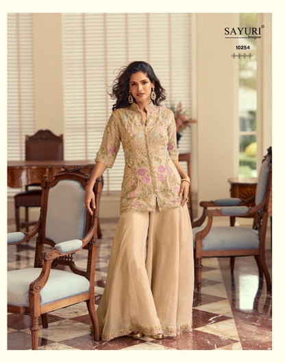 Sophisticated and Ethereal Hand Embroidered Kurti with Plazo