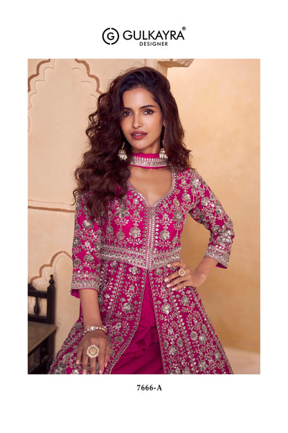 Elaborate silver-toned embroidery luxurious texture Anarkali set