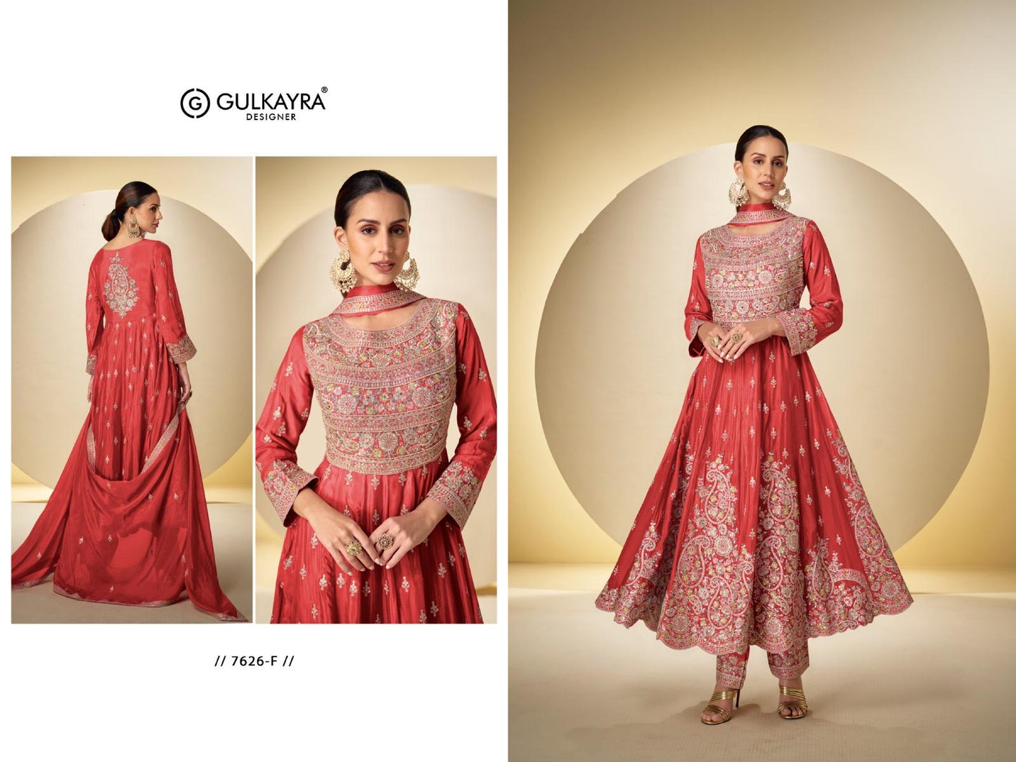Gorgeous Heavy Embroidery Chinon Anarkali
