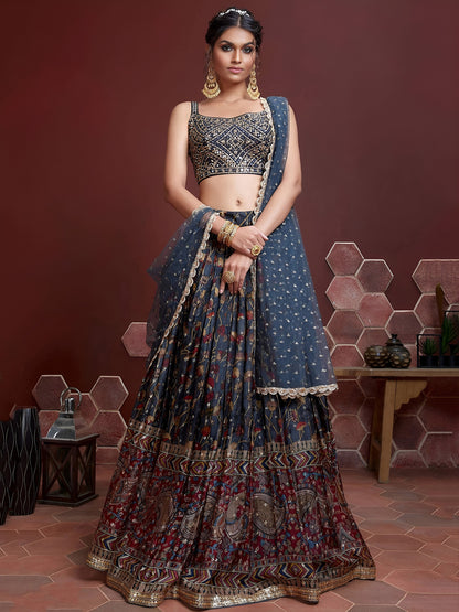 Designer Embroidery & Mirror Work Lehenga Choli | 10 Colours