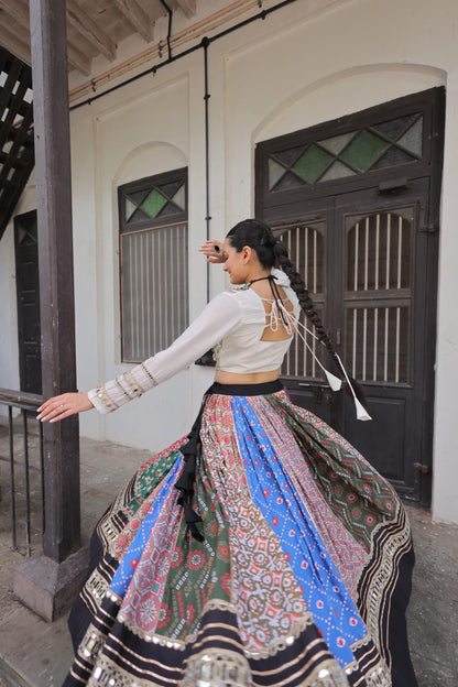 Multi-Color Patchwork Chaniya Choli with Gotta Patti & Bandhani Prints
