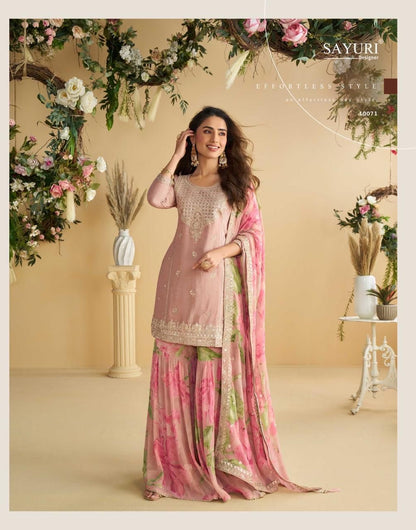 Delicate Elegance Chinon Silk Plazo Set