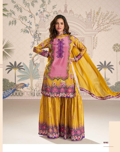 Festive Floral Gharara Set
