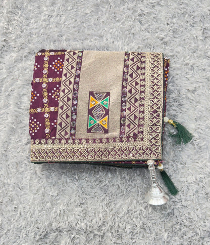 Ethnic Elegance with ornate borders and tassels Saree