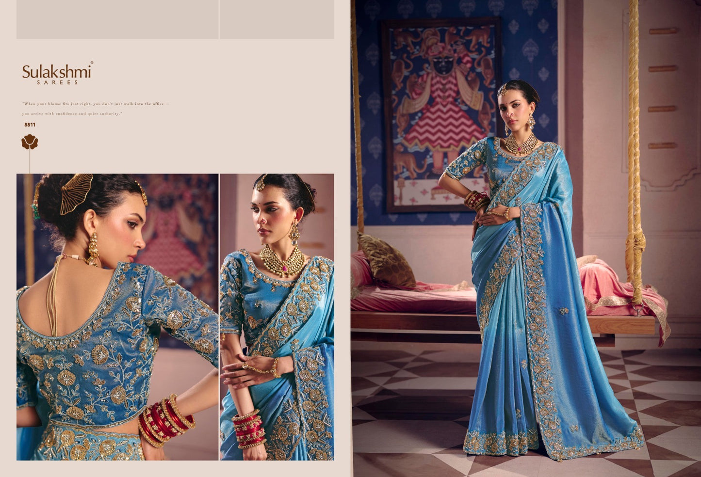 Exquisite Designer Viscose Zari Tissue sarees with luminous sheen