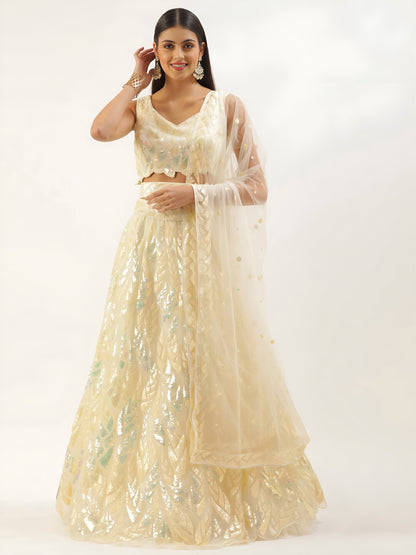 Yellow Elegance Sequins Lehenga Set