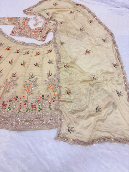 Premium Rangoli Silk Lehenga Choli with Embroidery & Dupatta