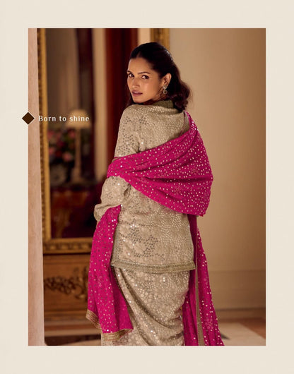 Dhoti style draped pants with Peplum Kurta