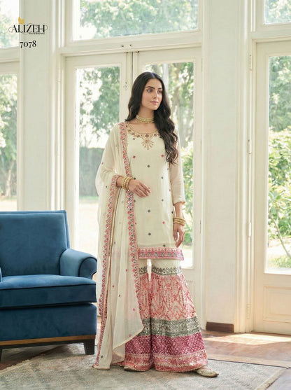 Festive Sharara Set with sophisticated pastel palette