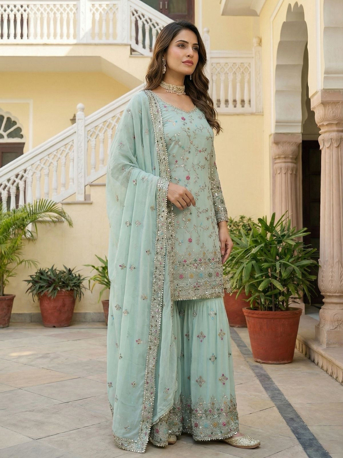 Stunning Sharara set for a festive occasion