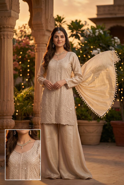 HEAVY LOOK BEADS WORK WITH SHARARA