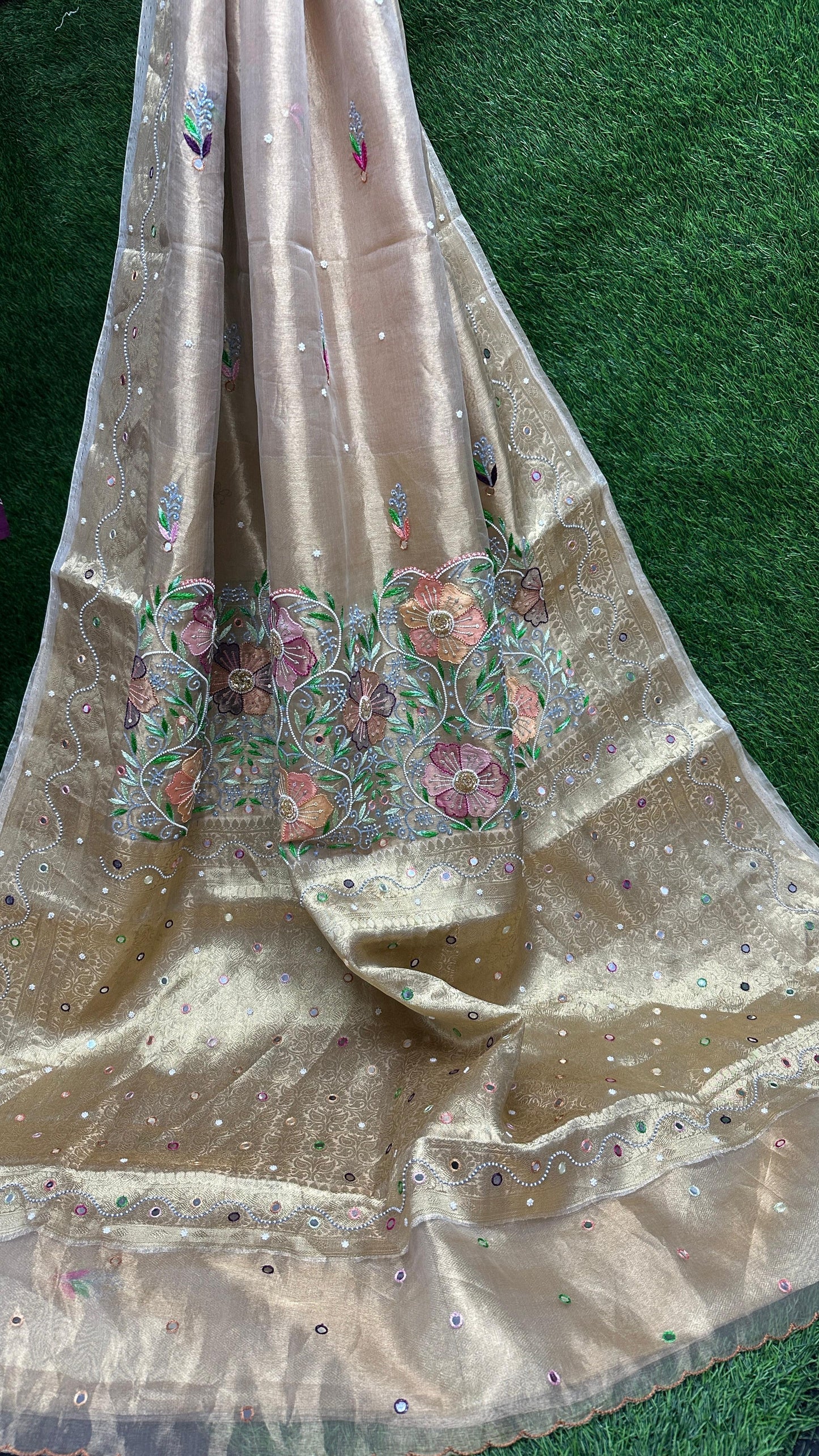 Beautiful soft tissue silk saree