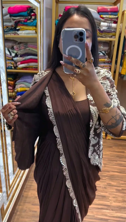 NEW SUPERHIT TRENDING DESIGNER LEHENGA-SAREE WITH EMBROIDERED DUPATTA and FULL FLAIR LEHENGA