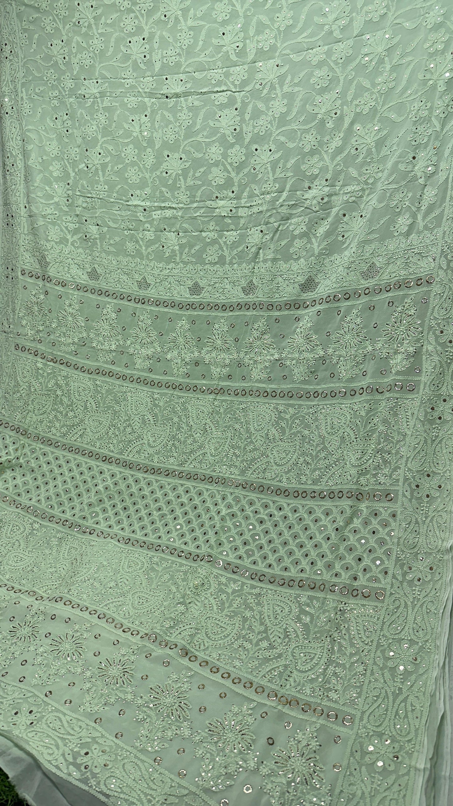 Georgette Chikankari Saree with Mukaish Work