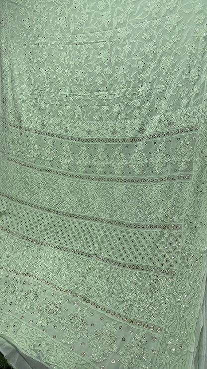 Georgette Chikankari Saree with Mukaish Work