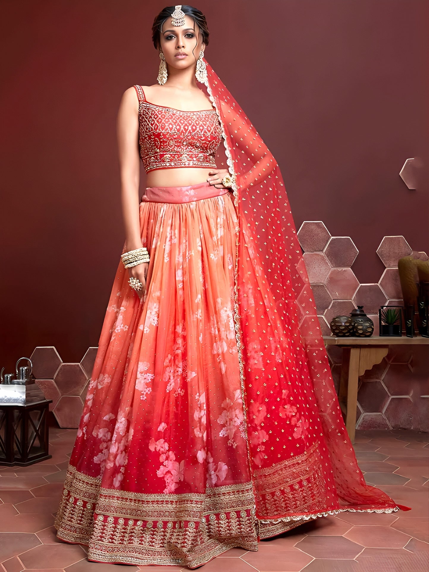 Designer Embroidery & Mirror Work Lehenga Choli | 10 Colours