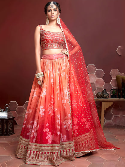 Designer Embroidery & Mirror Work Lehenga Choli | 10 Colours