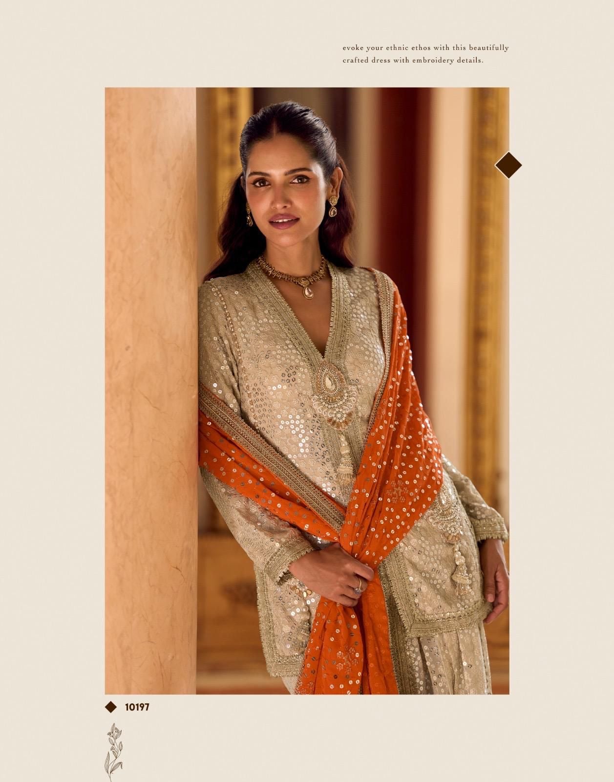Dhoti style draped pants with Peplum Kurta