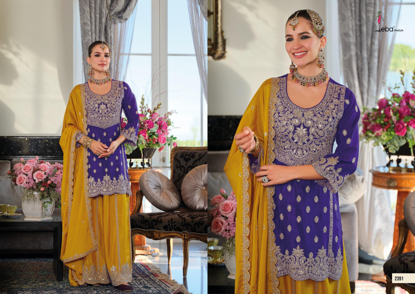 Elegant aesthetic and traditional palazo set