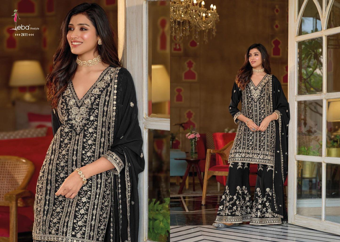 Intricate Zari Embroidered Georgette Suit